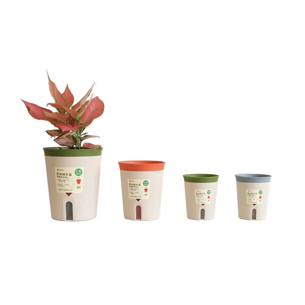Self Watering Planter Lazy Hydroponic Flower Pot Plastic Office Decor Self-absorbent Flower Pot Desktop Decoration Living Room